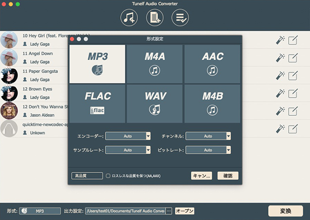 フォーマットを設定する